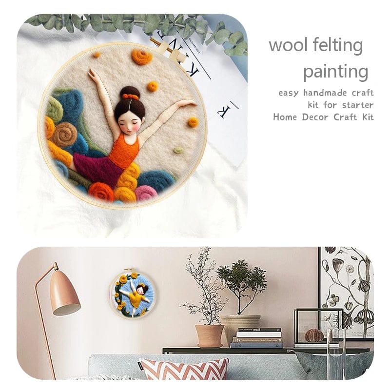 5DDpaints.com arts and crafts kit Sports & Dance Wool Needle Felting Kits – Active Scenes Collection