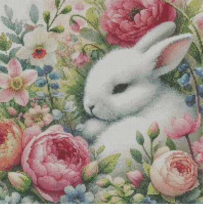5DDPaints.com arts and crafts kit Springtime Serenity Bunny Diamond Painting Kit