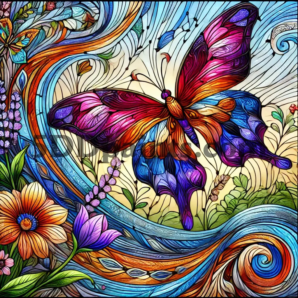 5DDPaints.com Art & Craft Kits Stained Glass Serenity – 6-Piece Digital Art Bundle (High-Resolution PNGs)