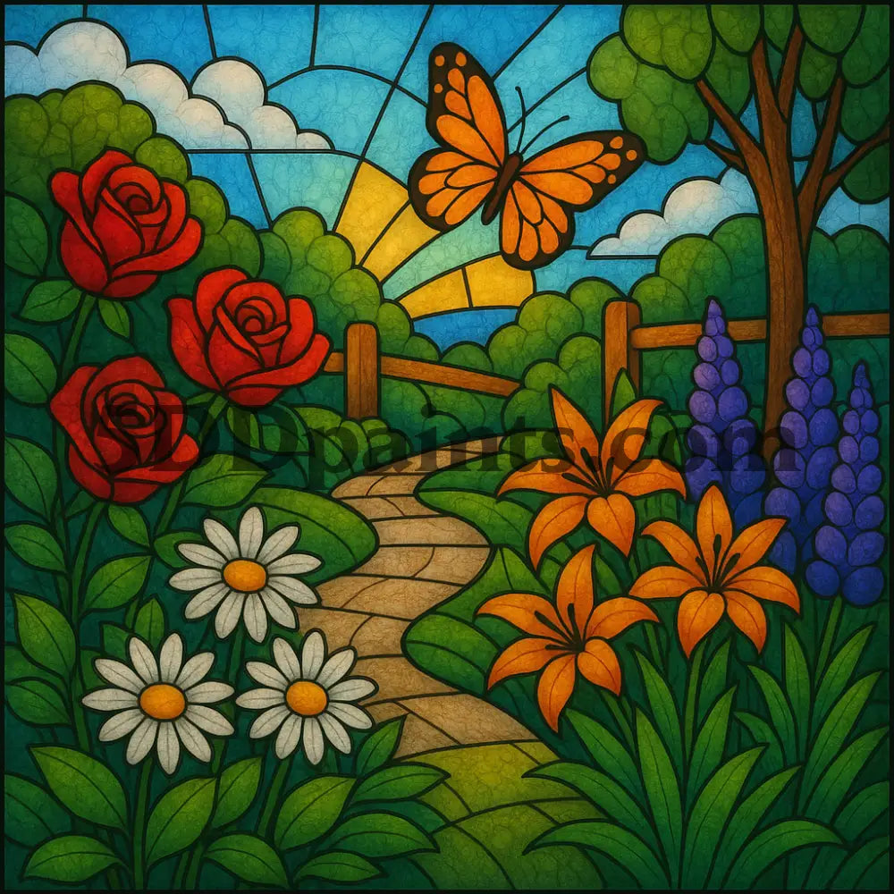 5DDPaints.com Art & Craft Kits Stained Glass Serenity – 6-Piece Digital Art Bundle (High-Resolution PNGs)