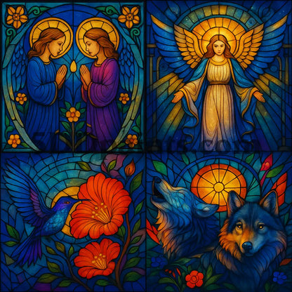 5DDPaints.com arts and crafts kit 🌟 Stained Glass Serenity Collection 🌟