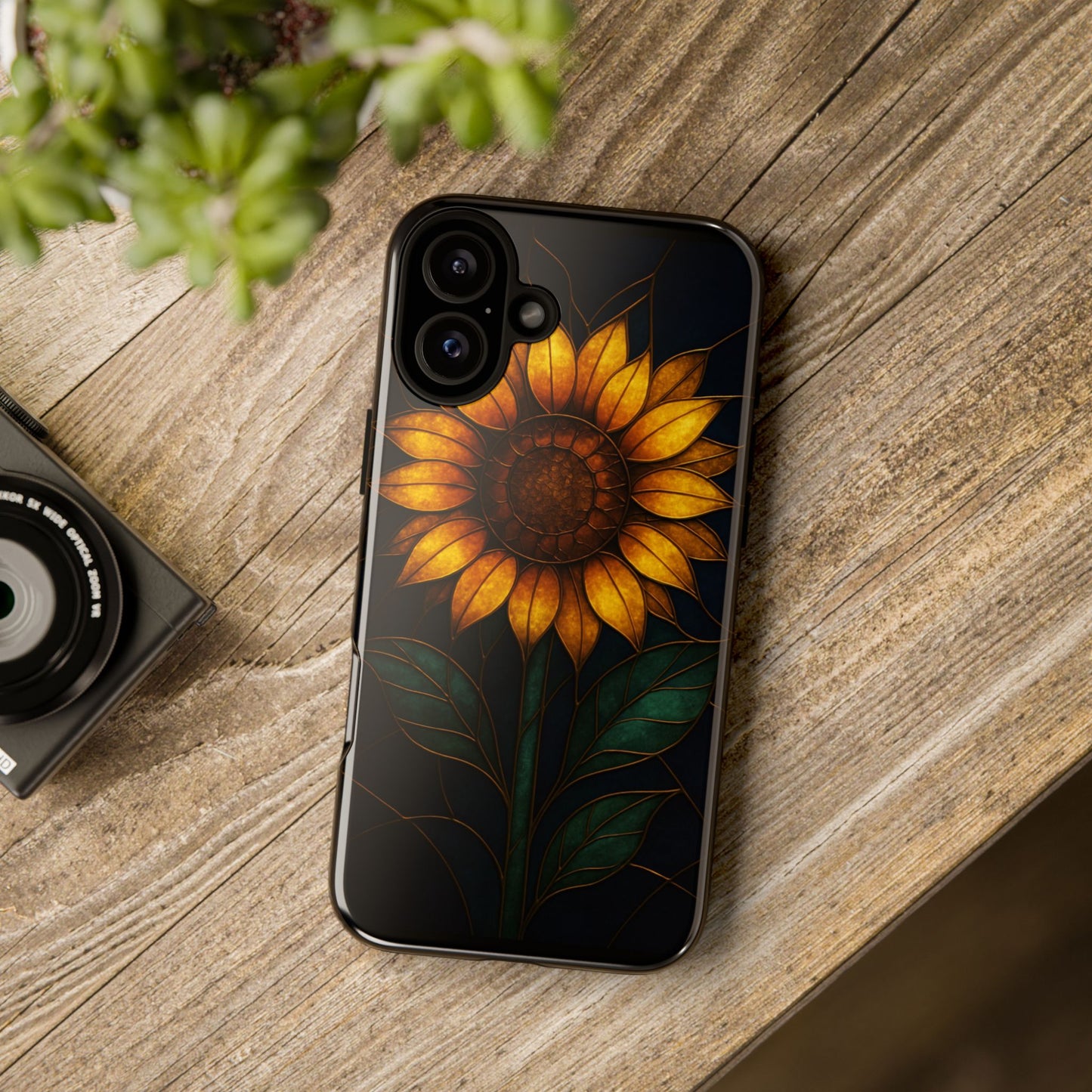 Printify Phone Case Stained-Glass Sunflower Phone Case 🌻✨