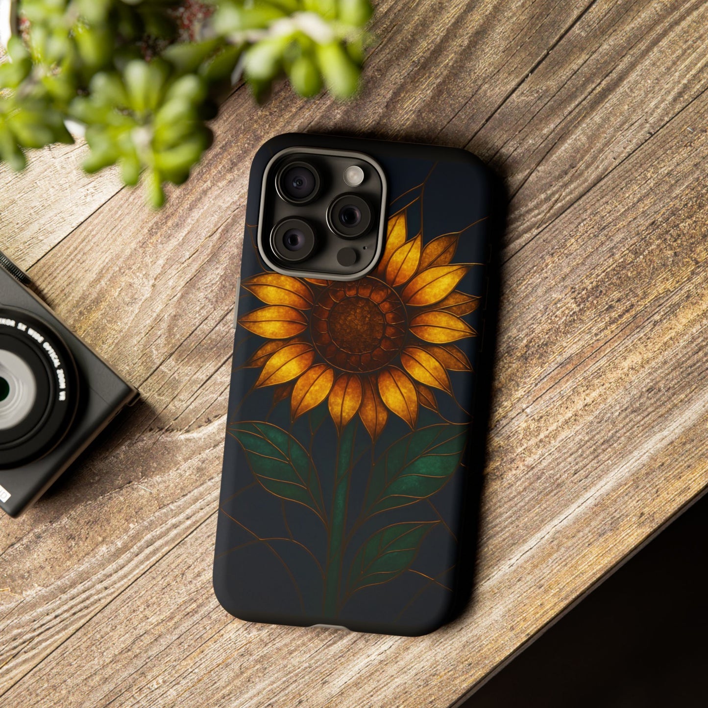 Printify Phone Case Stained-Glass Sunflower Phone Case 🌻✨