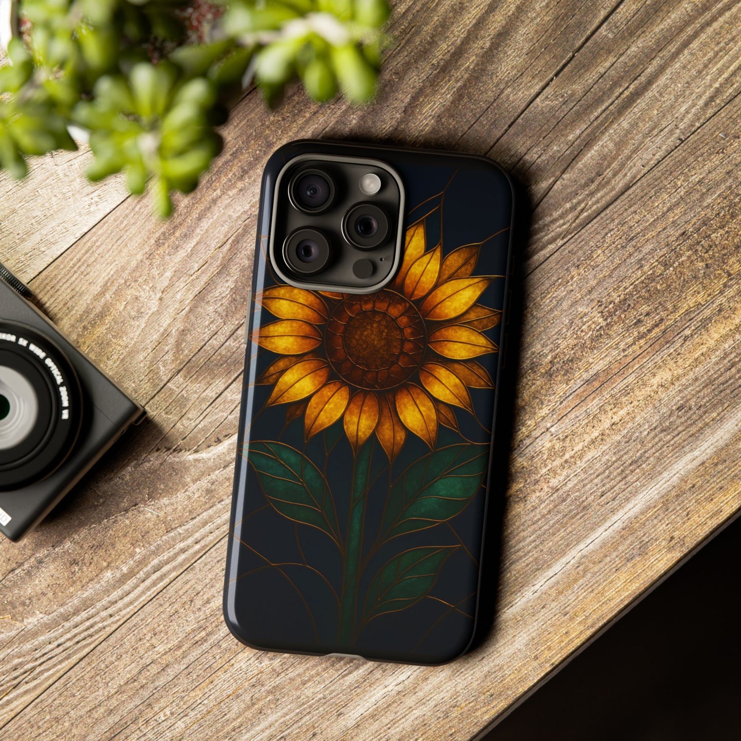 Printify Phone Case Stained-Glass Sunflower Phone Case 🌻✨