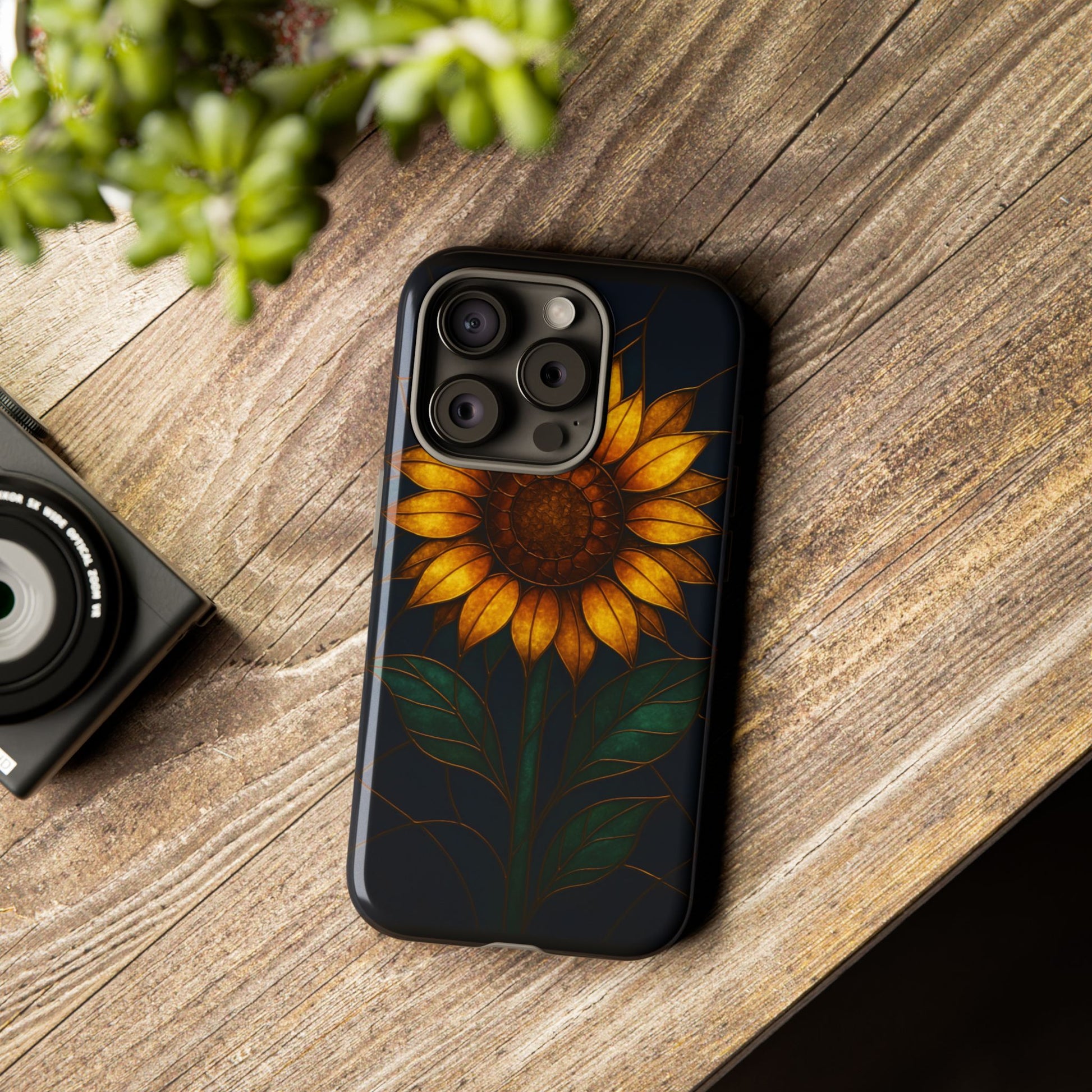 Printify Phone Case Stained-Glass Sunflower Phone Case 🌻✨