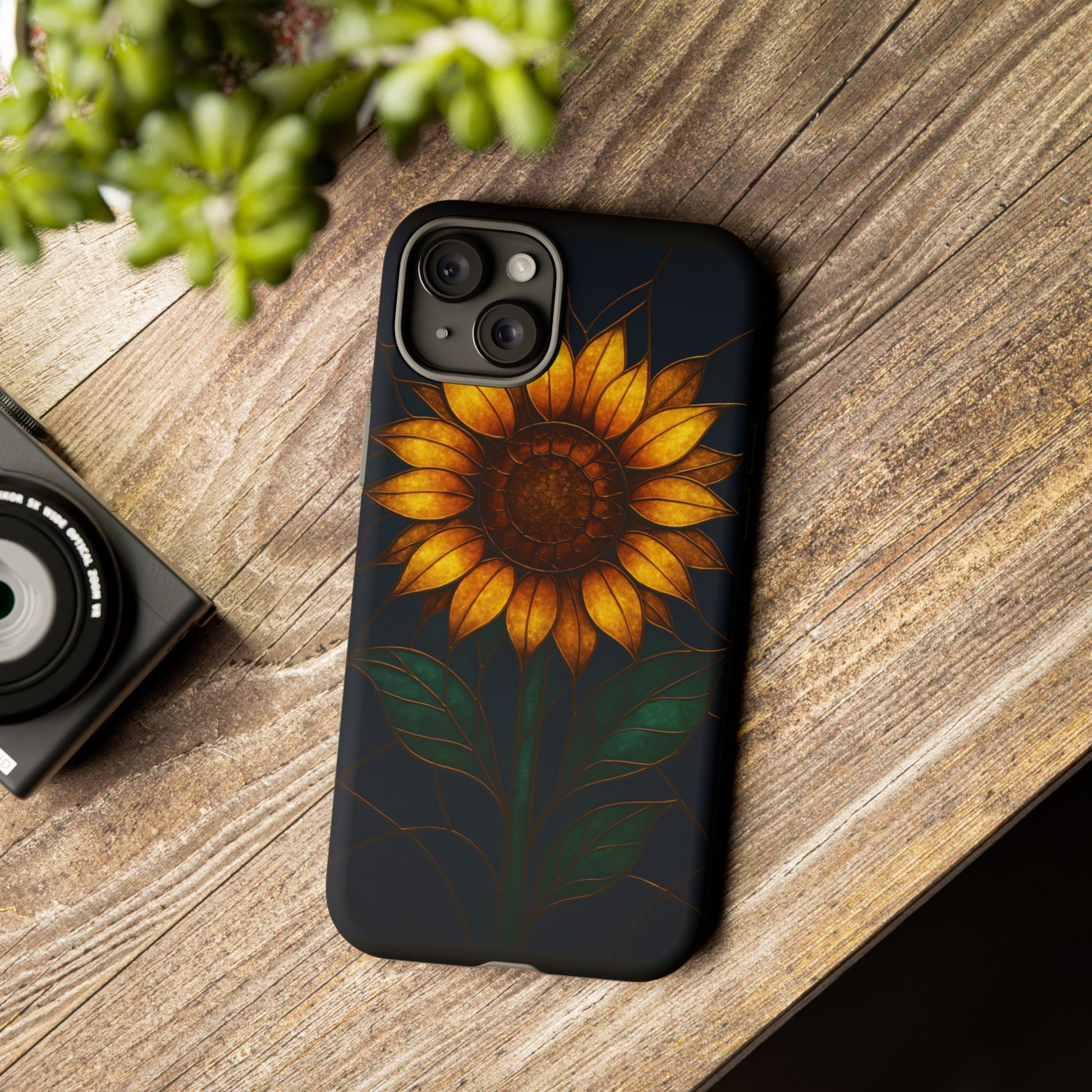 Printify Phone Case Stained-Glass Sunflower Phone Case 🌻✨