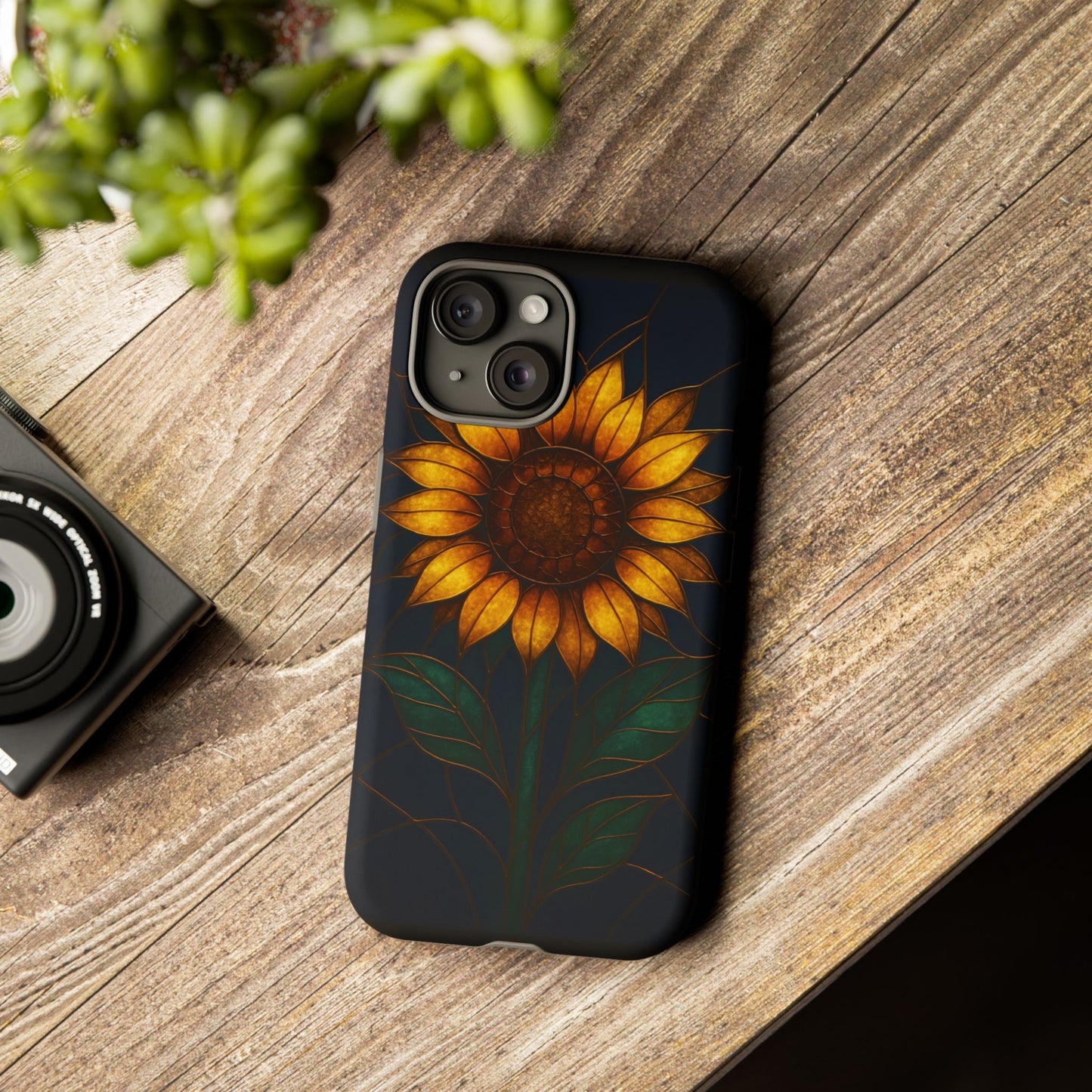 Printify Phone Case Stained-Glass Sunflower Phone Case 🌻✨