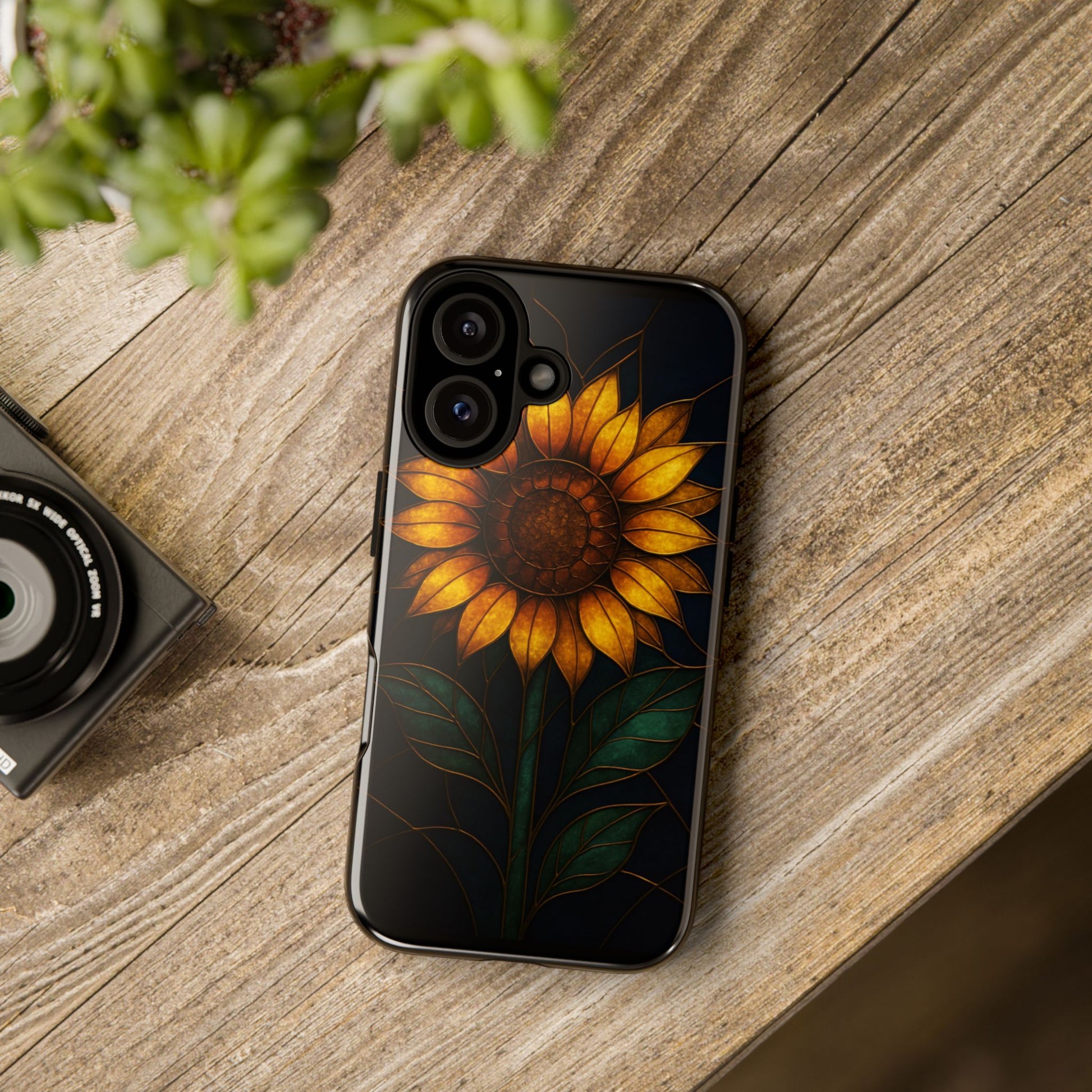 Printify Phone Case Stained-Glass Sunflower Phone Case 🌻✨