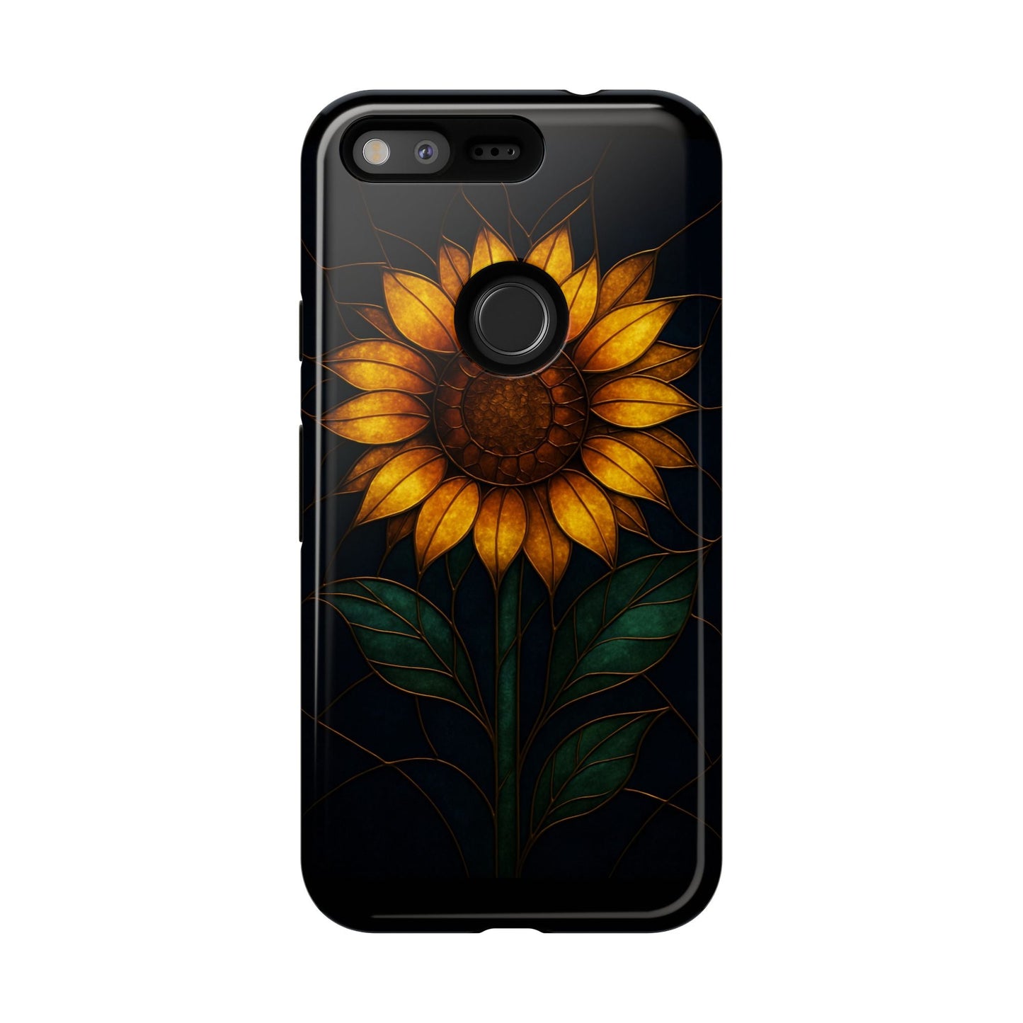 Printify Phone Case Google Pixel / Glossy Stained-Glass Sunflower Phone Case 🌻✨