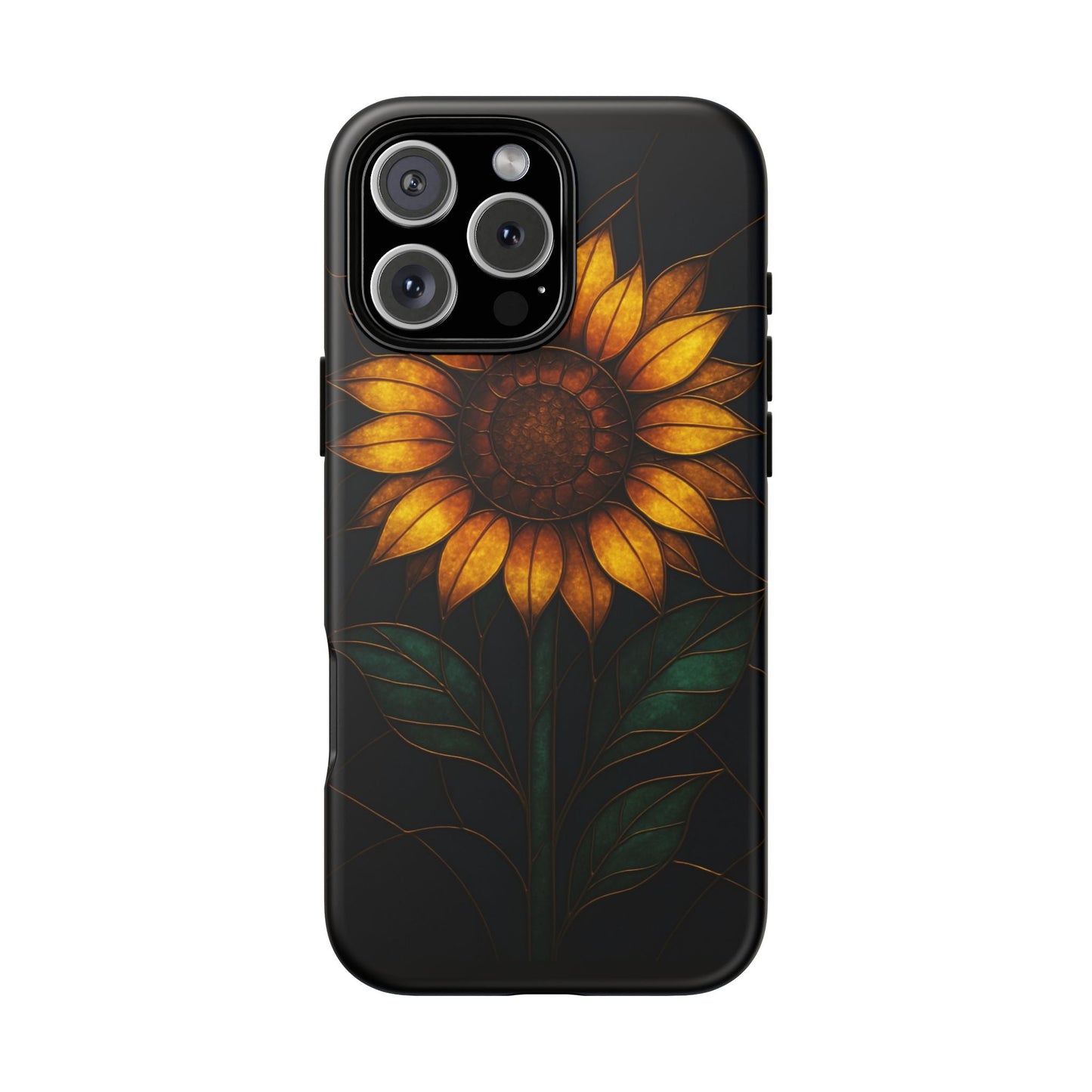 Printify Phone Case iPhone 16 Pro Max / Matte Stained-Glass Sunflower Phone Case 🌻✨