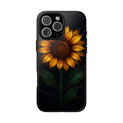 Printify Phone Case iPhone 16 Pro Max / Glossy Stained-Glass Sunflower Phone Case 🌻✨