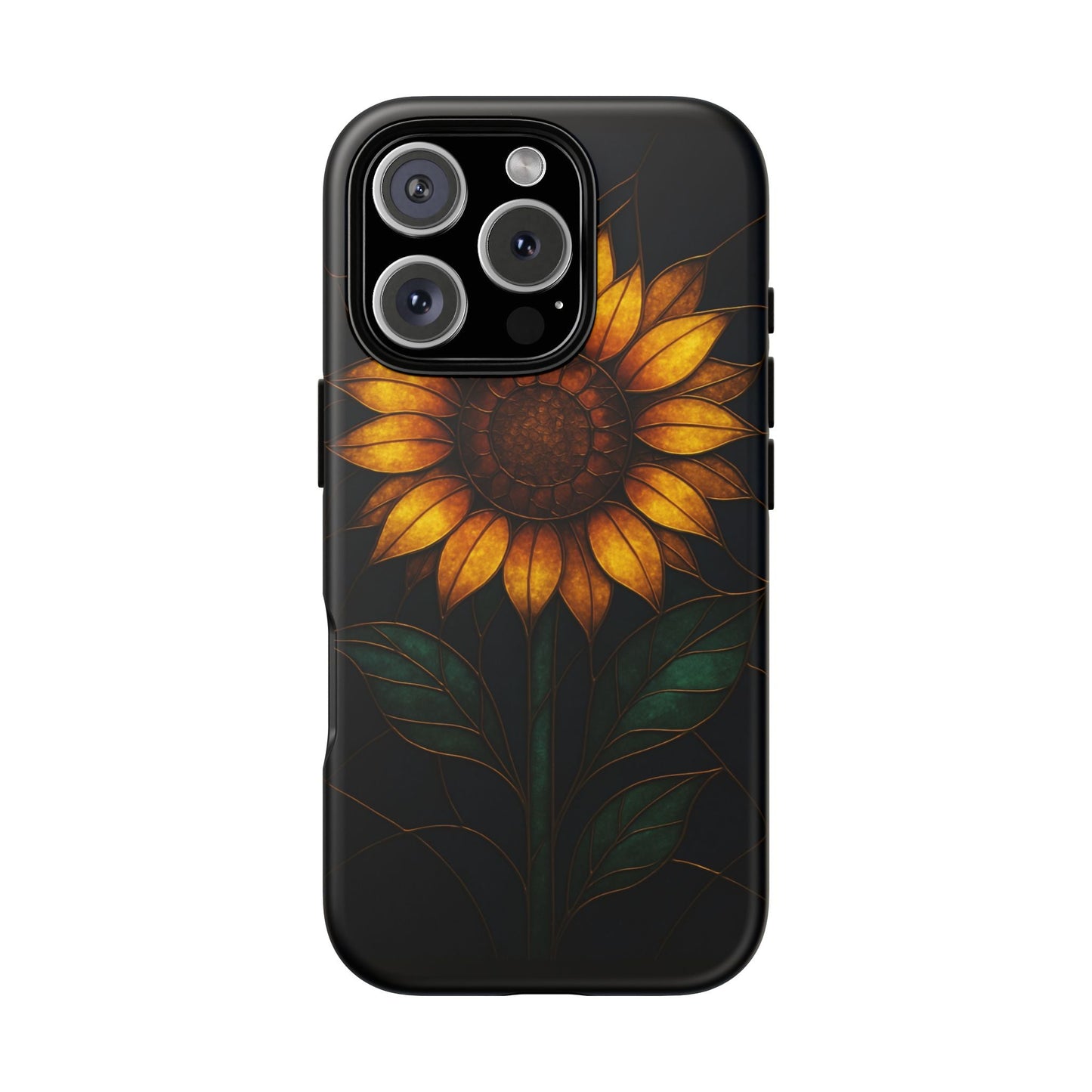 Printify Phone Case iPhone 16 Pro / Matte Stained-Glass Sunflower Phone Case 🌻✨