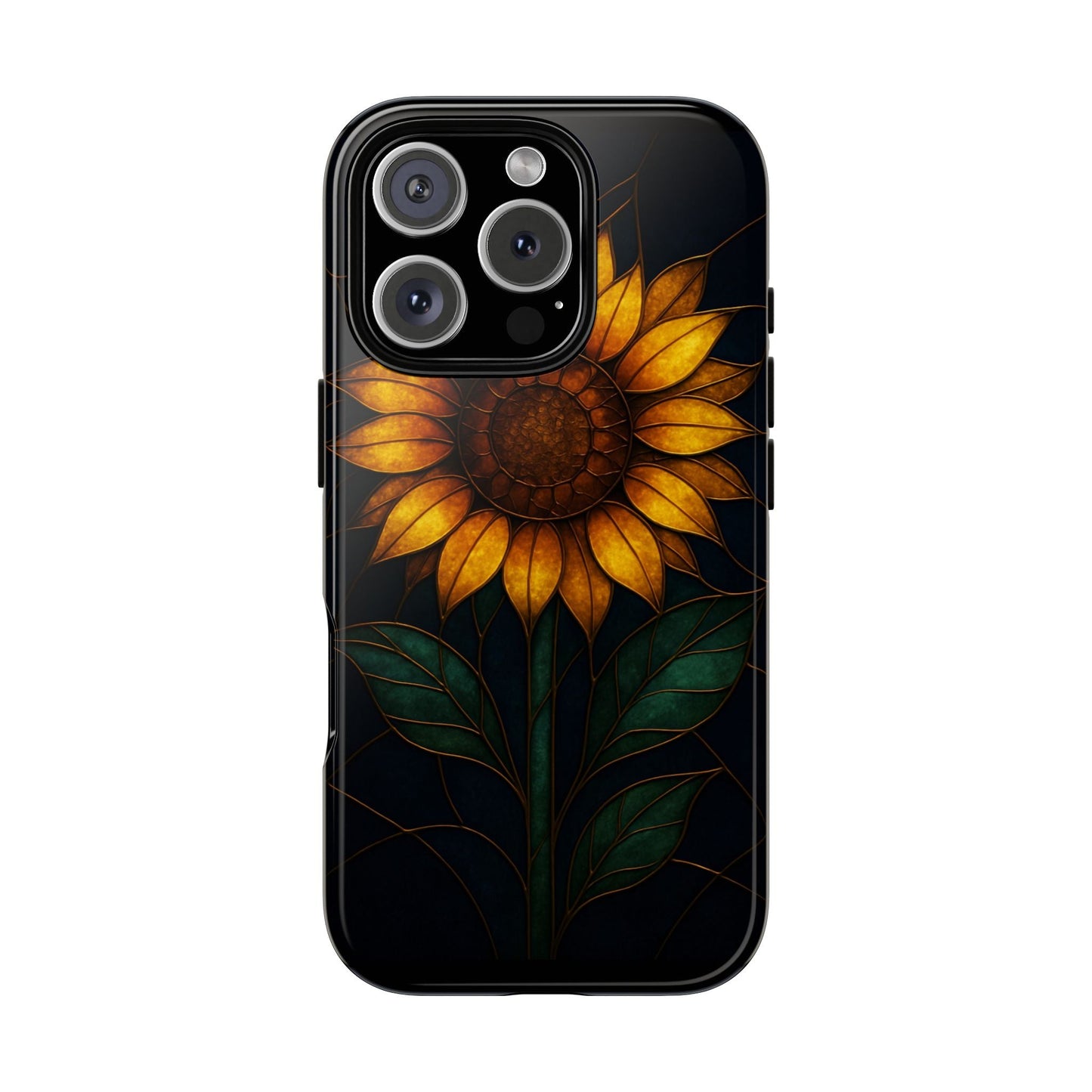 Printify Phone Case iPhone 16 Pro / Glossy Stained-Glass Sunflower Phone Case 🌻✨