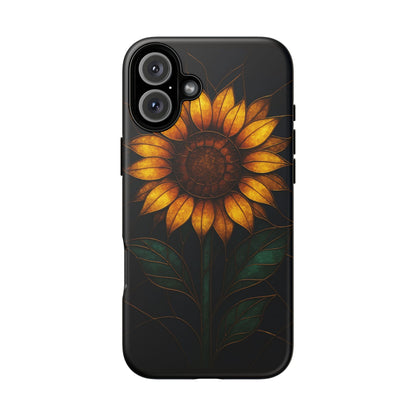 Printify Phone Case iPhone 16 Plus / Matte Stained-Glass Sunflower Phone Case 🌻✨