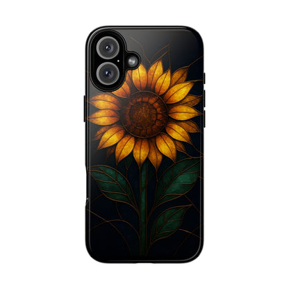 Printify Phone Case iPhone 16 Plus / Glossy Stained-Glass Sunflower Phone Case 🌻✨