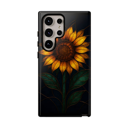 Printify Phone Case Samsung Galaxy S24 Ultra / Glossy Stained-Glass Sunflower Phone Case 🌻✨