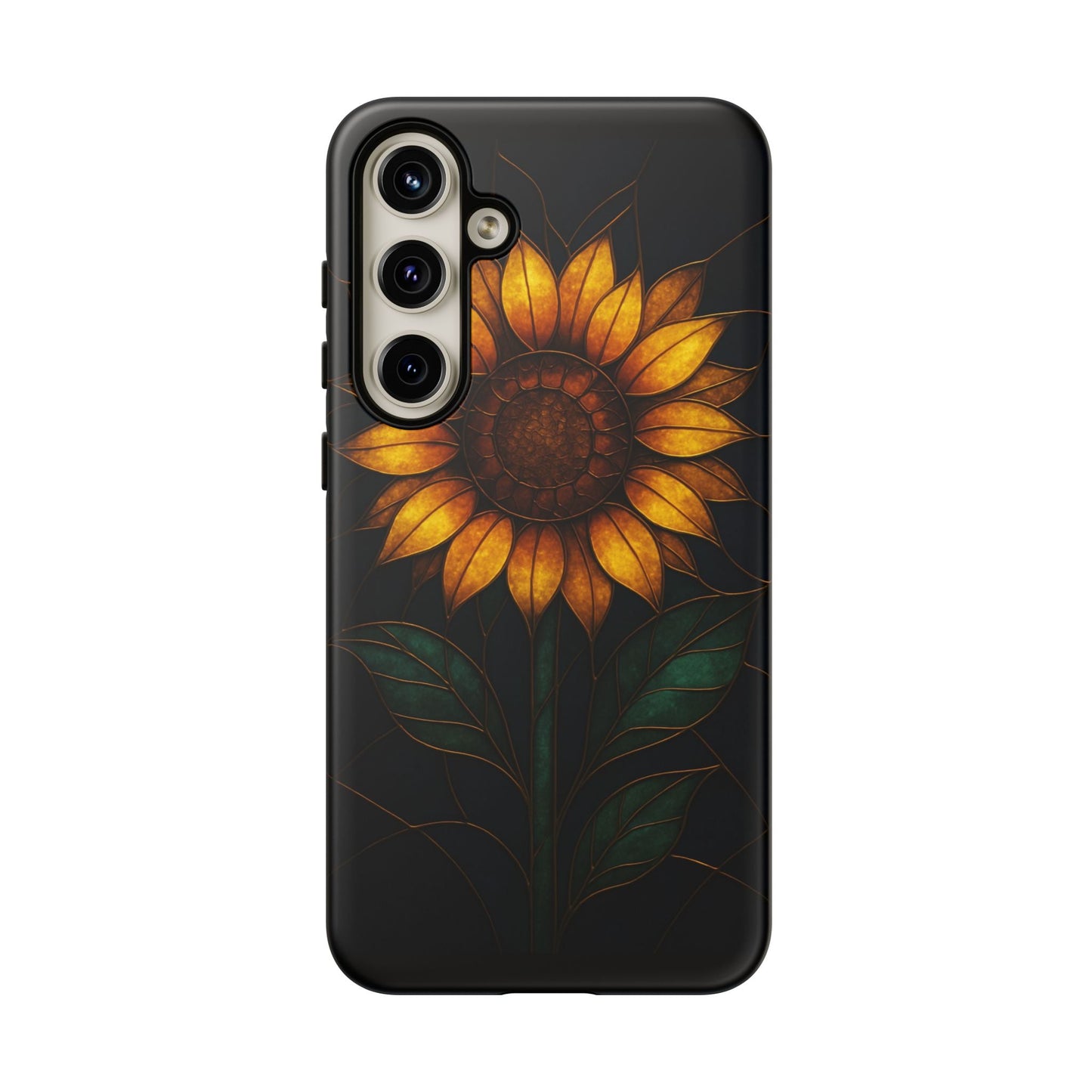 Printify Phone Case Samsung Galaxy S24 Plus / Matte Stained-Glass Sunflower Phone Case 🌻✨
