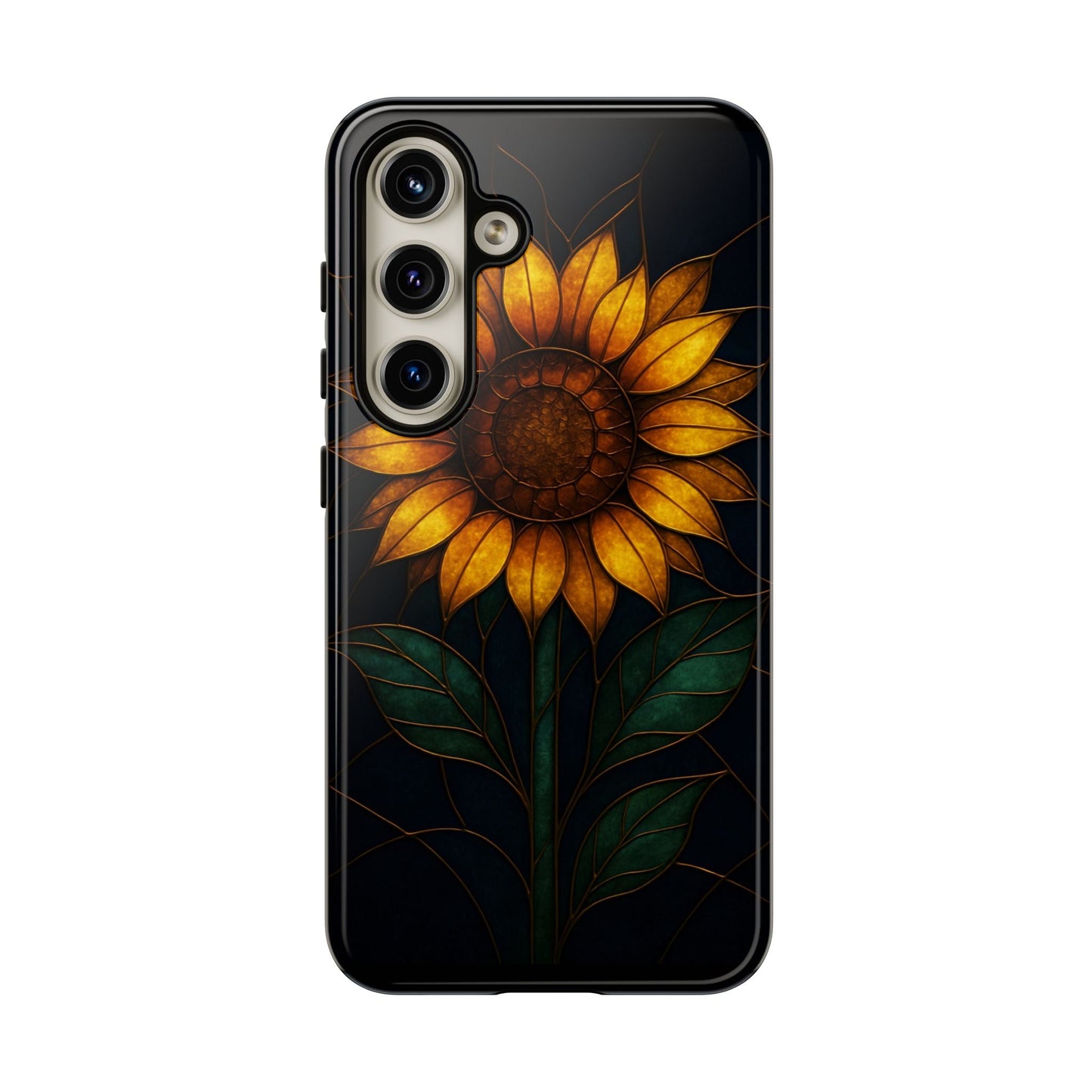 Printify Phone Case Samsung Galaxy S24 / Glossy Stained-Glass Sunflower Phone Case 🌻✨