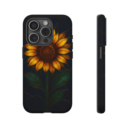 Printify Phone Case iPhone 15 Pro / Matte Stained-Glass Sunflower Phone Case 🌻✨