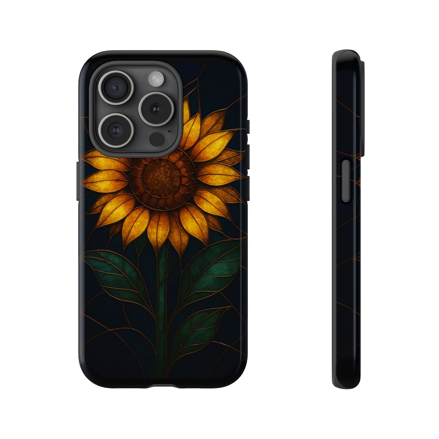 Printify Phone Case iPhone 15 Pro / Glossy Stained-Glass Sunflower Phone Case 🌻✨