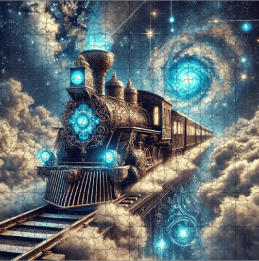 5DDPaints.com Art & Craft Kits Steampunk Galaxy Express Jigsaw Puzzle – 500 Piece Cosmic Adventure