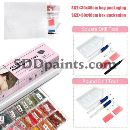 5DDPaints.com arts and crafts kit "Sunset Strike" Diamond Painting Kit