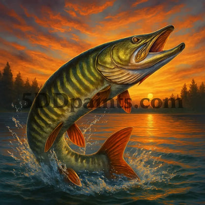 5DDPaints.com arts and crafts kit "Sunset Strike" Diamond Painting Kit