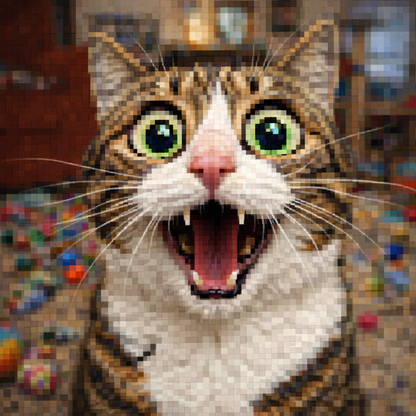 5DDPaints.com arts and crafts kit Surprised Tabby Cat – Diamond Painting Kit