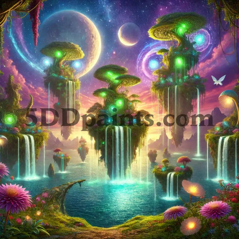 5DDPaints.com arts and crafts kit Surreal Fantasy Landscape 5D Diamond Painting Kit