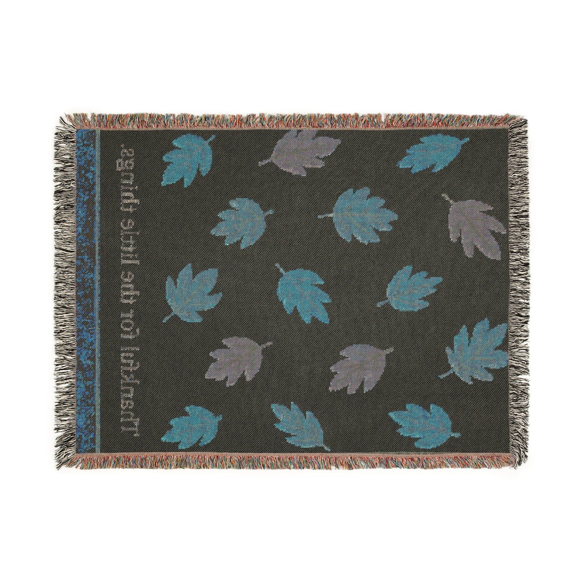 Printify Home Decor Thankful Woven Blanket - Cozy Fall Home Decor, Autumn Gift, Leaf Pattern Throw, Seasonal Blanket, Perfect for Thanksgiving