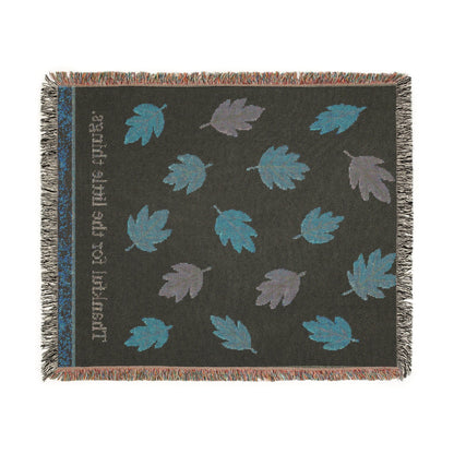 Printify Home Decor Thankful Woven Blanket - Cozy Fall Home Decor, Autumn Gift, Leaf Pattern Throw, Seasonal Blanket, Perfect for Thanksgiving