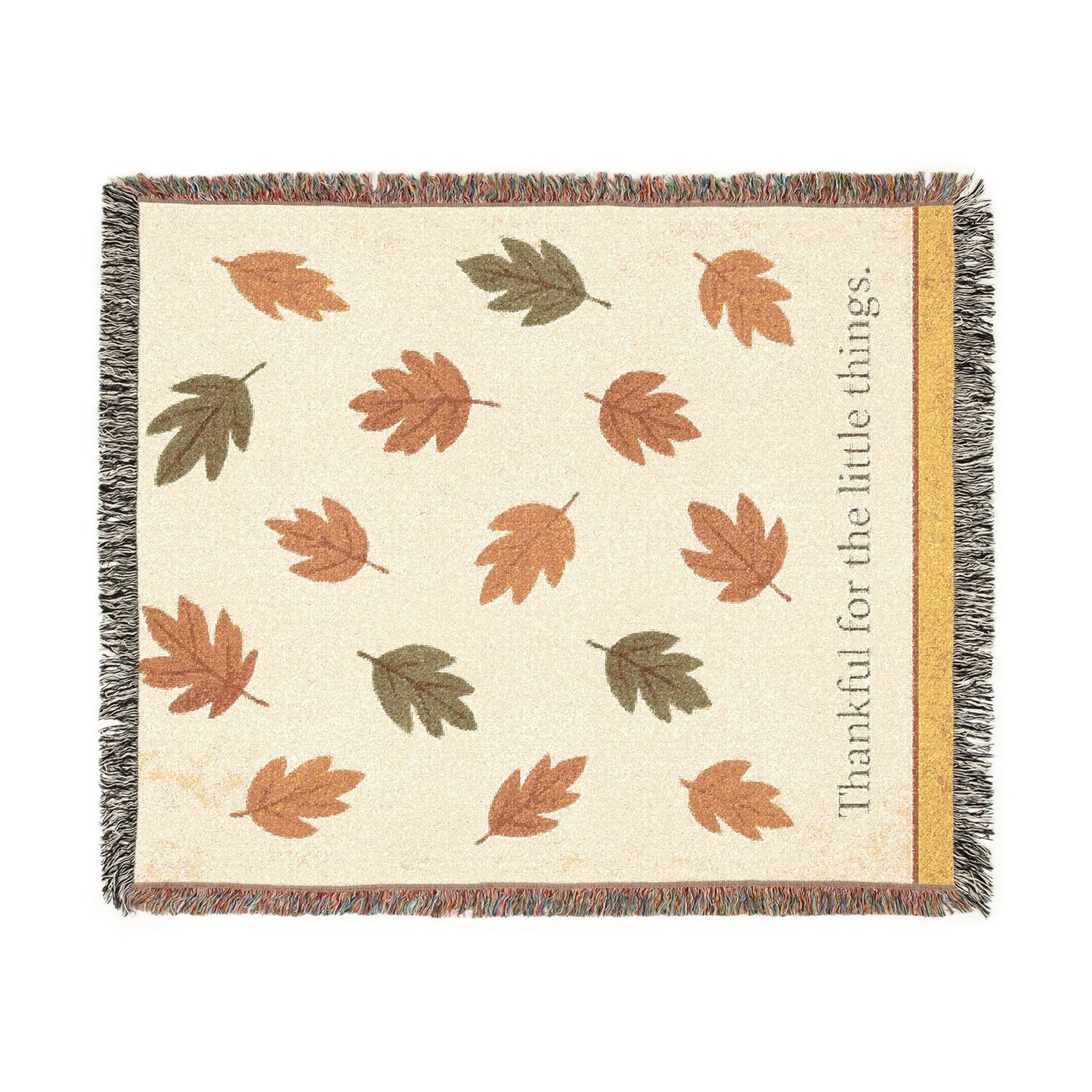 Printify Home Decor Artwork / 60" × 50" Thankful Woven Blanket - Cozy Fall Home Decor, Autumn Gift, Leaf Pattern Throw, Seasonal Blanket, Perfect for Thanksgiving