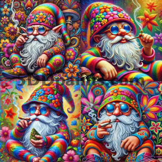 Amazello Art & Craft Kits Trippy Whimsical Gnome: 5D Diamond Painting Delight