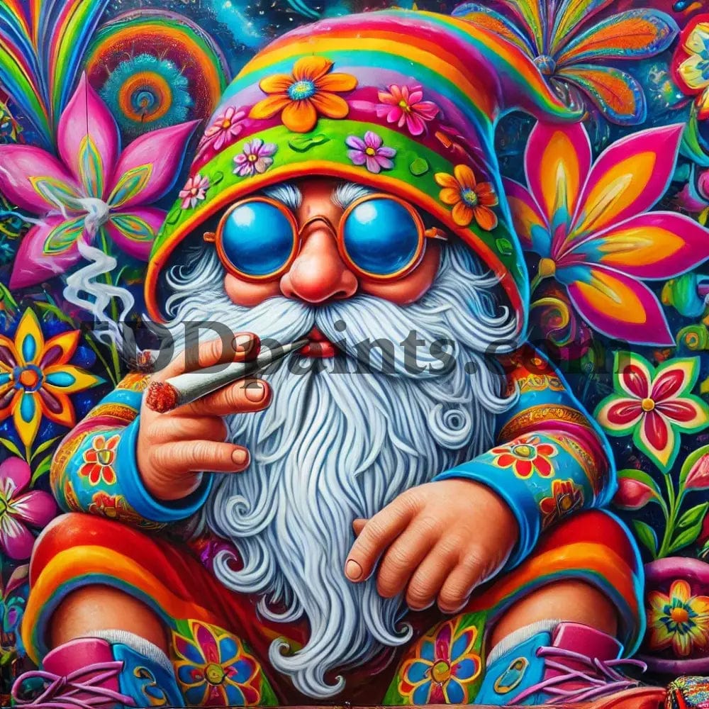 Amazello Art & Craft Kits 20x20cm square / 1 Trippy Whimsical Gnome: 5D Diamond Painting Delight