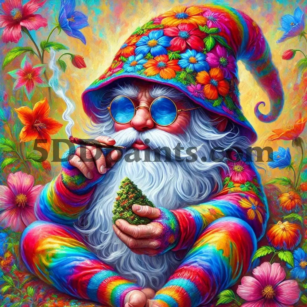 Amazello Art & Craft Kits 20x20cm square / 4 Trippy Whimsical Gnome: 5D Diamond Painting Delight