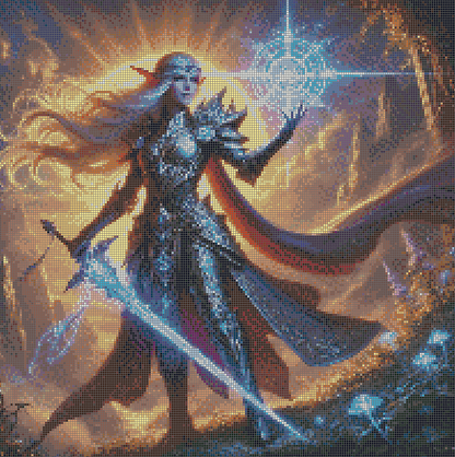 5DDPaints.com arts and crafts kit Valiant Warrior Elf: Diamond Painting Kit