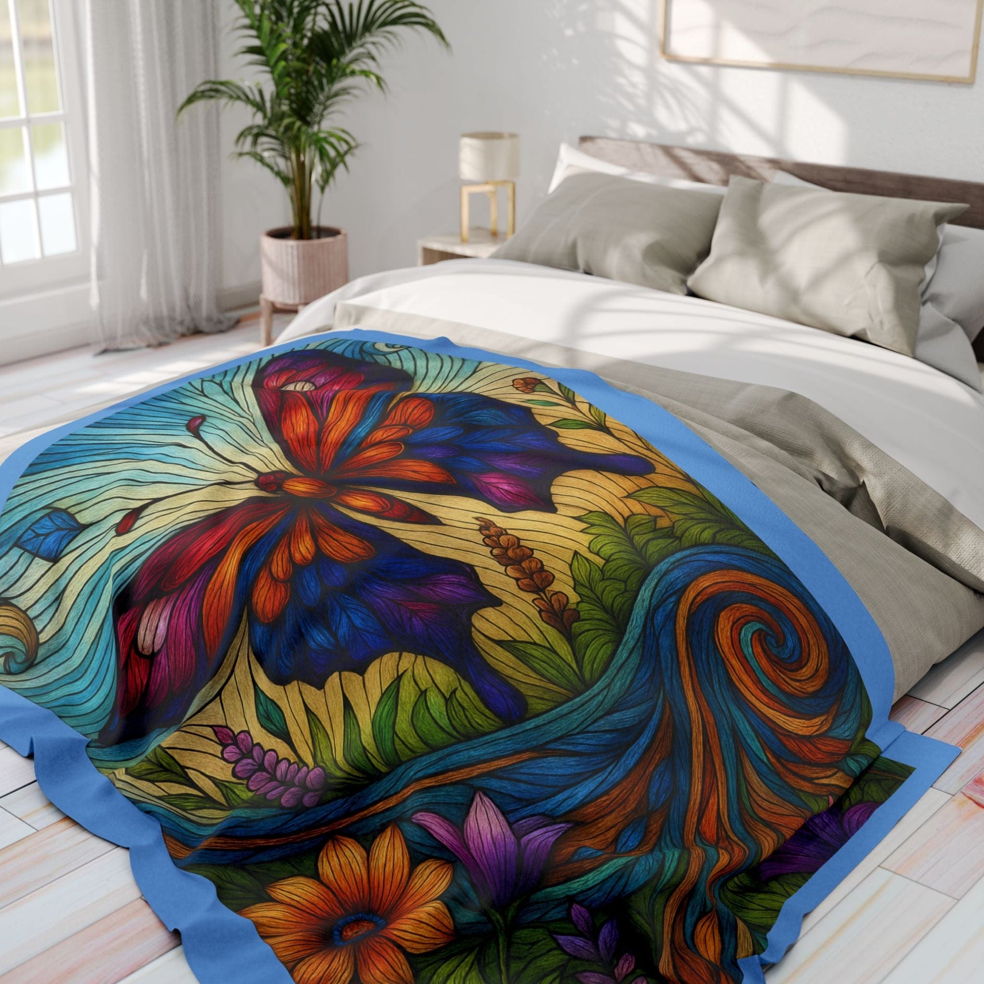 Printify Home Decor Vibrant Butterfly Comfort - Arctic Fleece Blanket