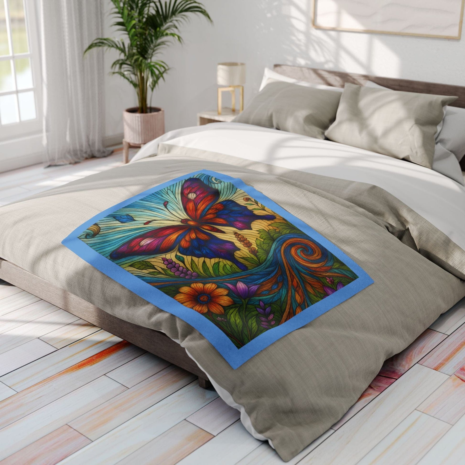 Printify Home Decor Vibrant Butterfly Comfort - Arctic Fleece Blanket