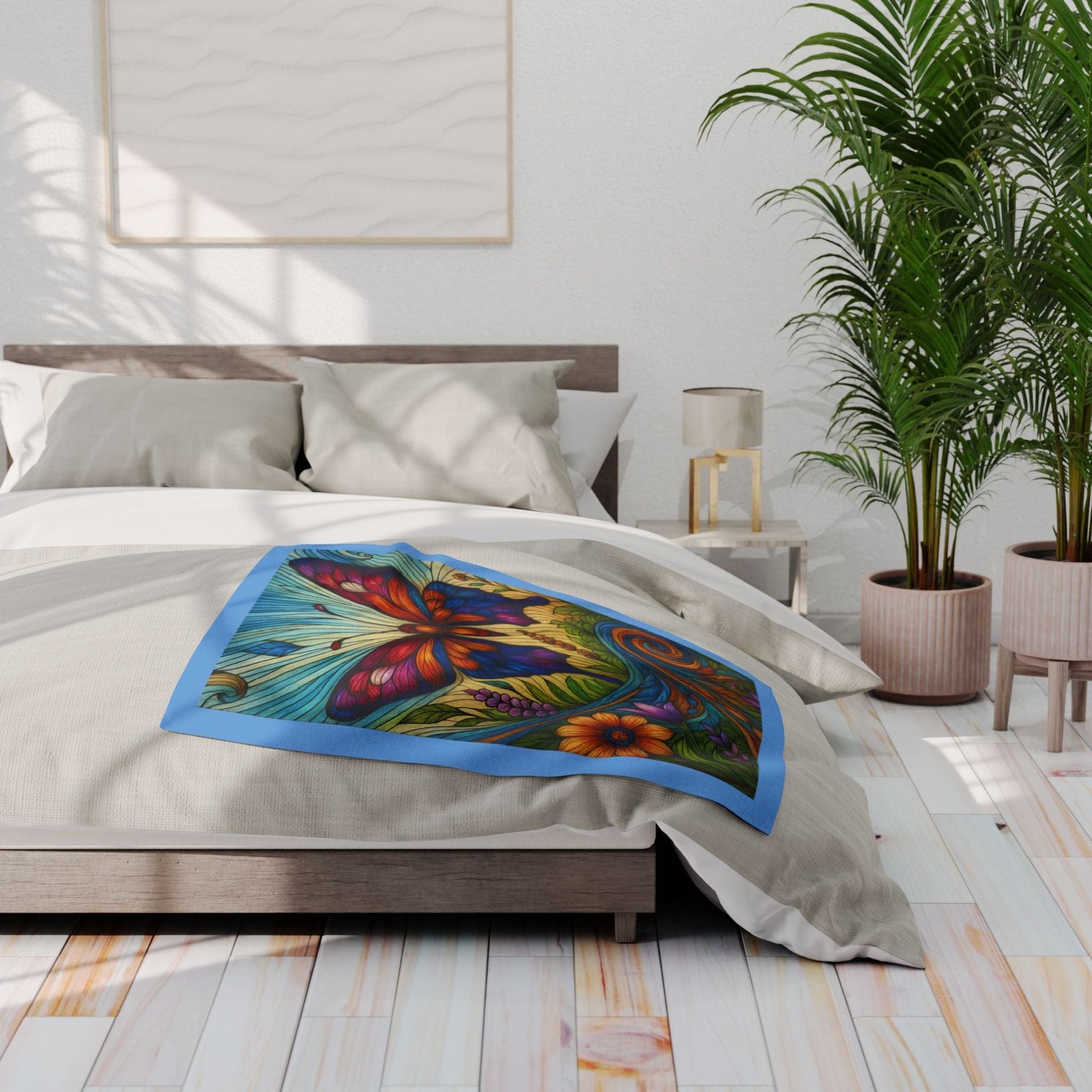Printify Home Decor Vibrant Butterfly Comfort - Arctic Fleece Blanket