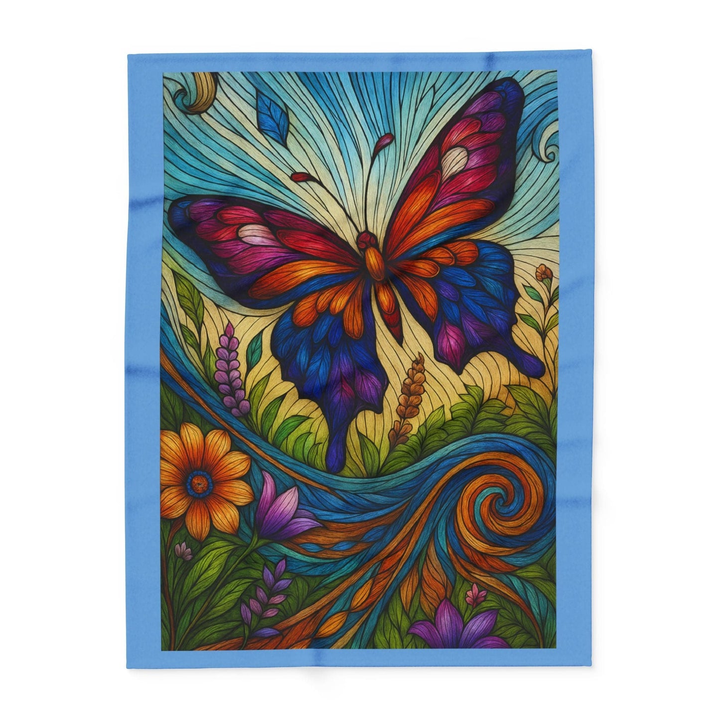 Printify Home Decor Vibrant Butterfly Comfort - Arctic Fleece Blanket