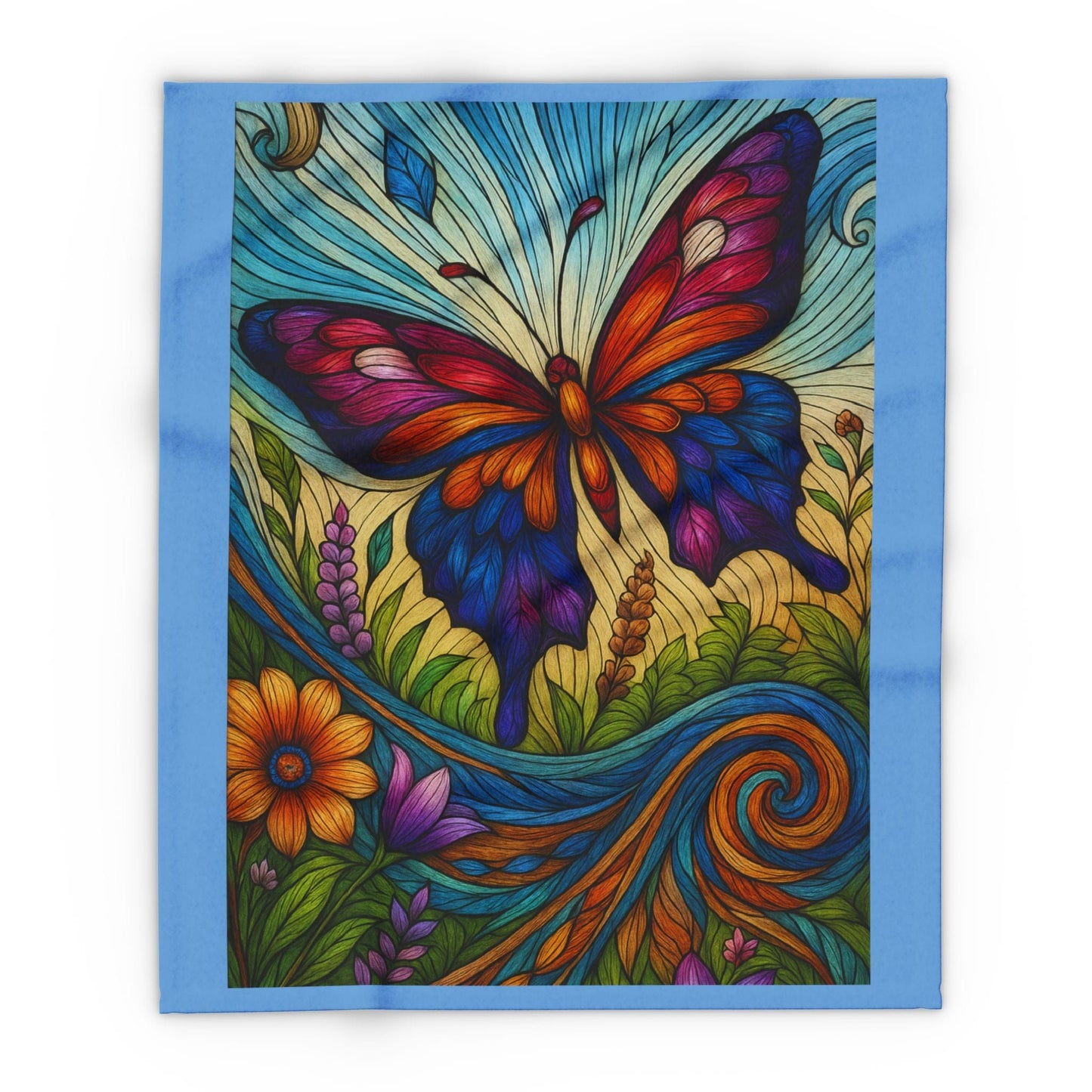 Printify Home Decor Vibrant Butterfly Comfort - Arctic Fleece Blanket