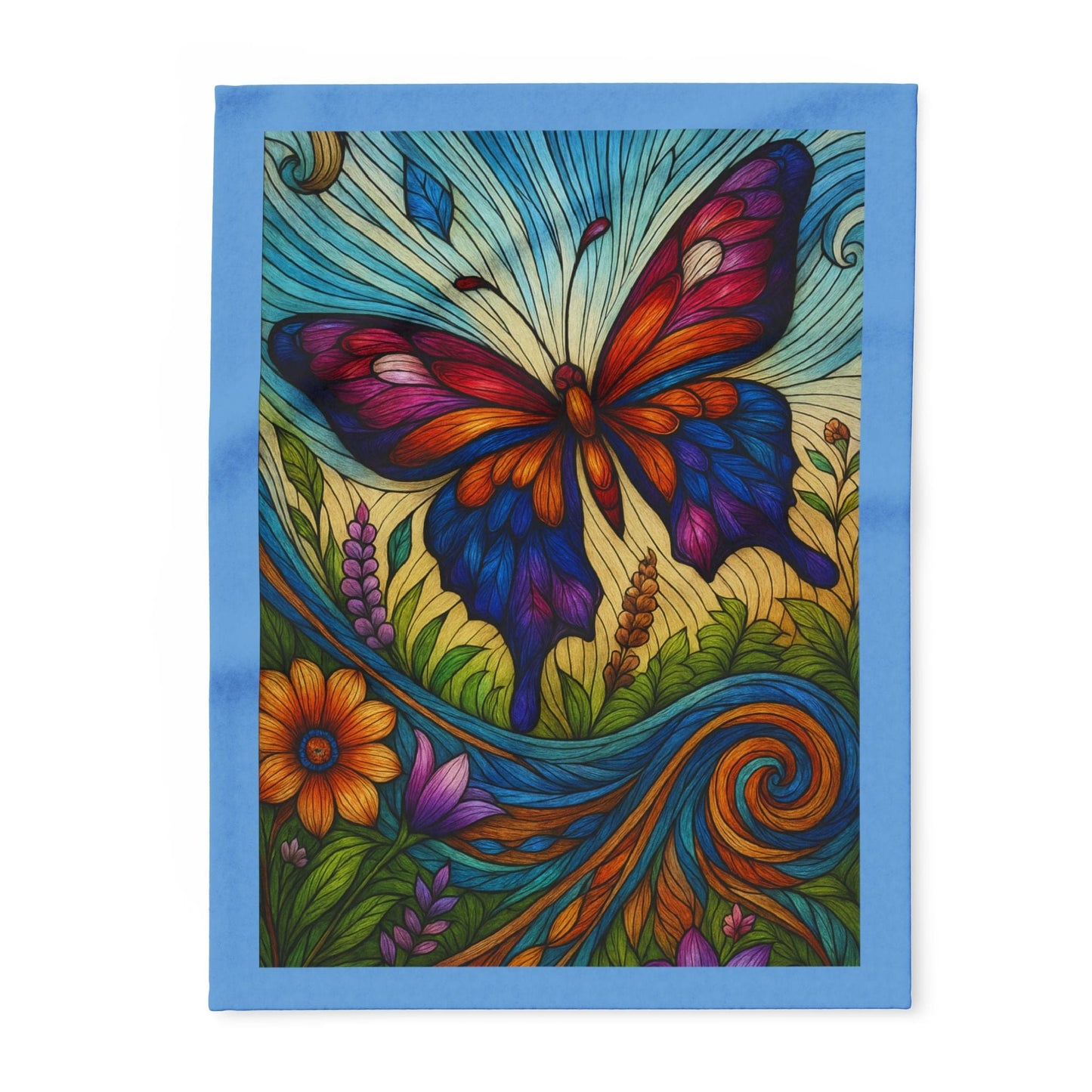 Printify Home Decor Vibrant Butterfly Comfort - Arctic Fleece Blanket