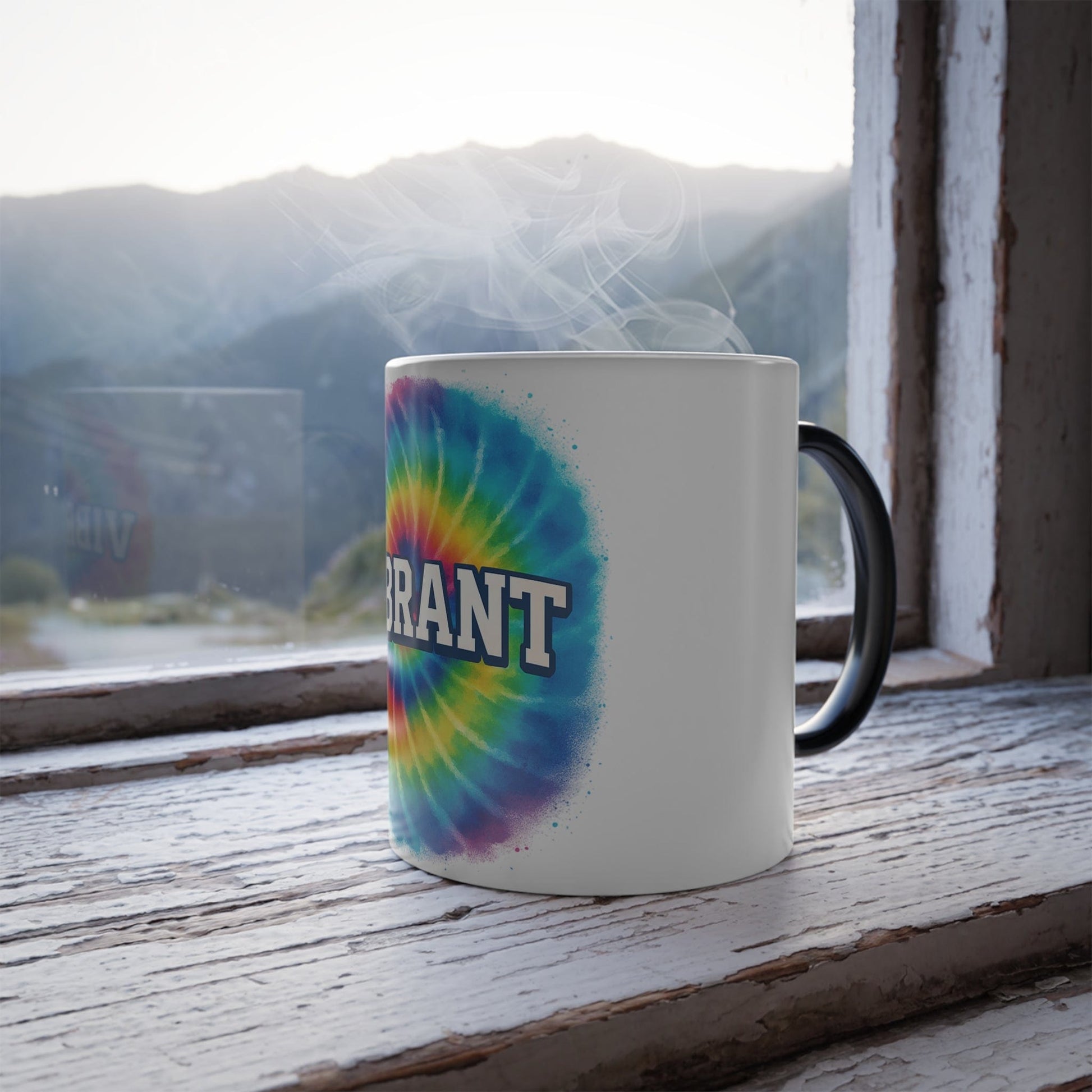 Printify Mug 11oz Vibrant Color Morphing Mug – Tie-Dye Magic Coffee Cup, 11oz