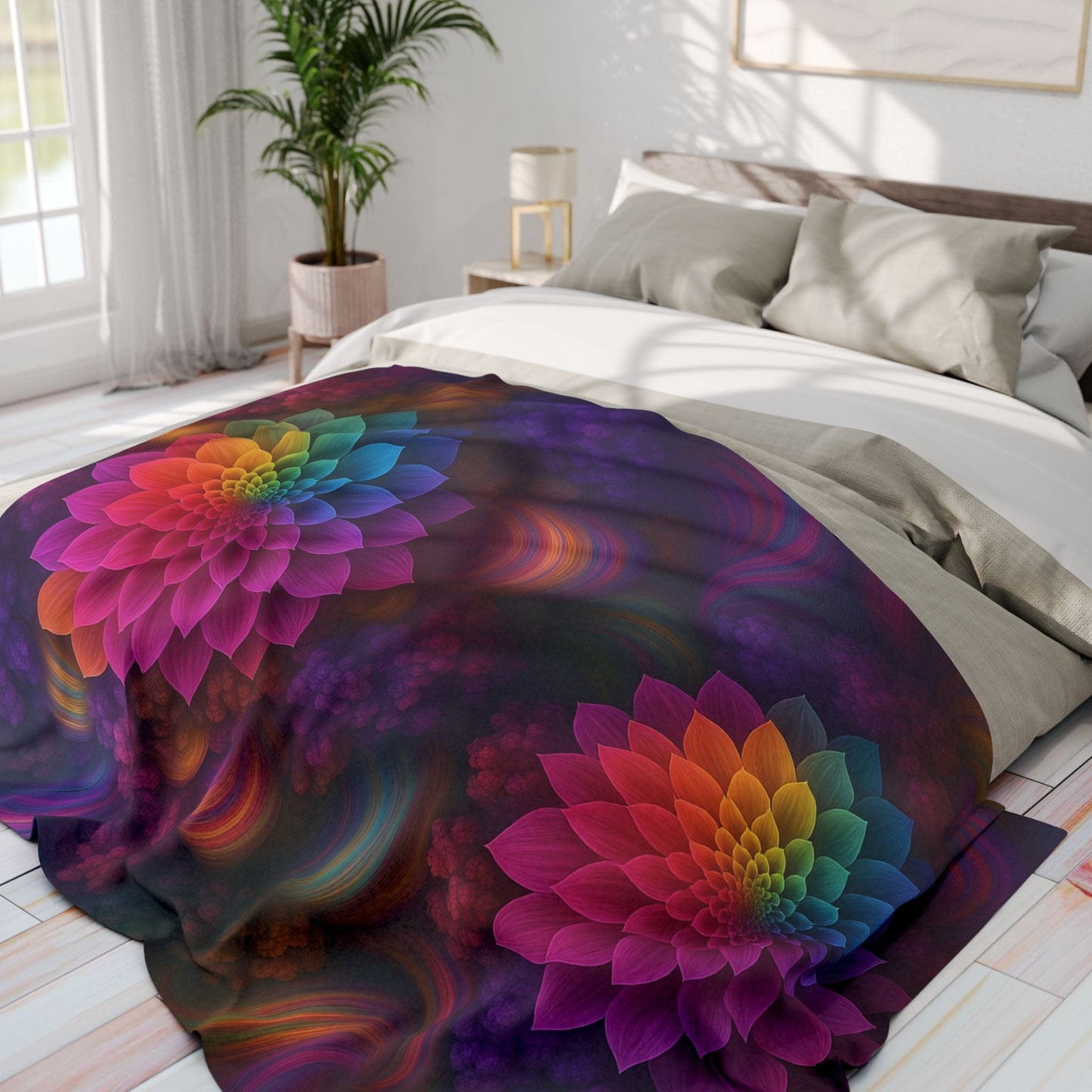 Printify Home Decor Vibrant Floral Arctic Fleece Blanket