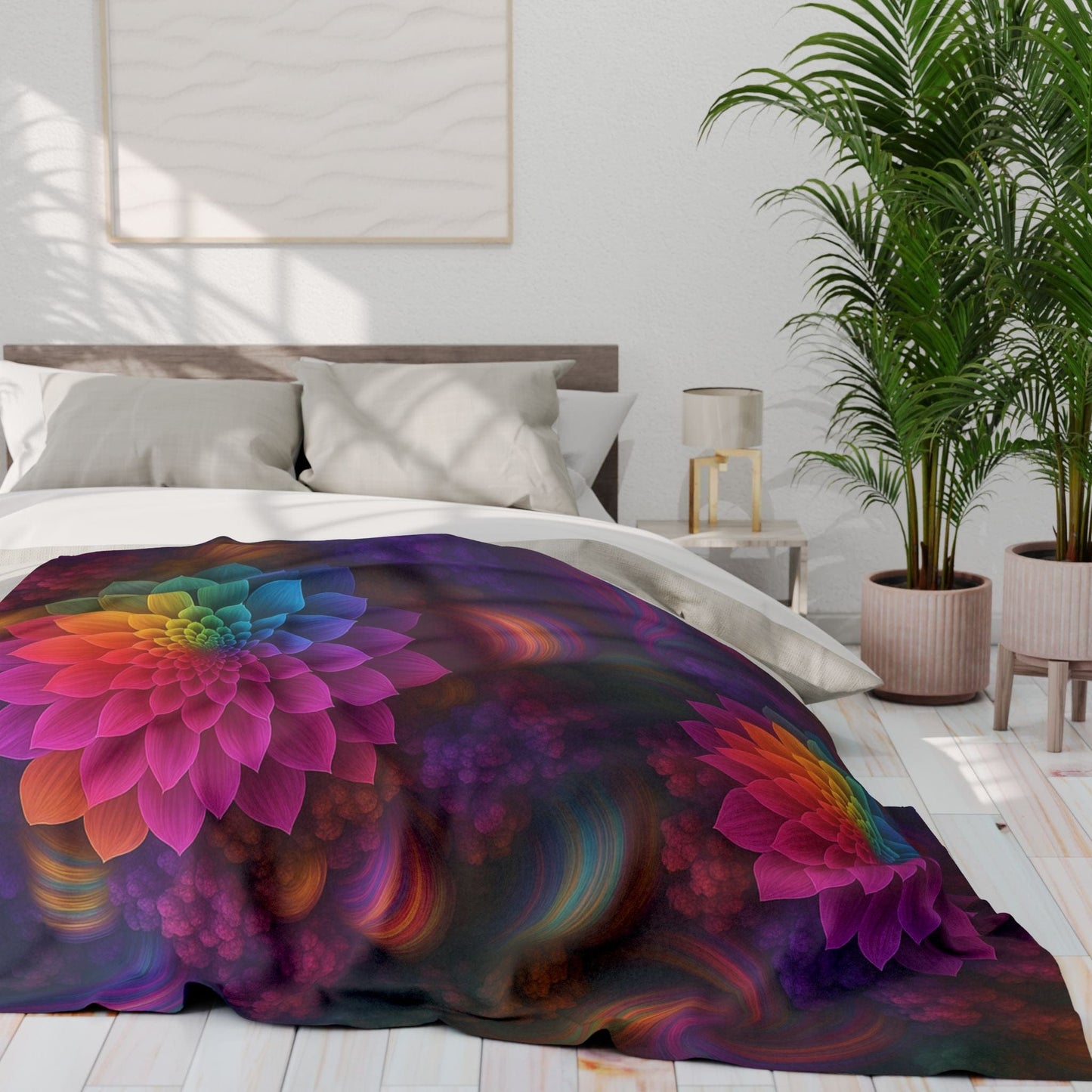 Printify Home Decor Vibrant Floral Arctic Fleece Blanket