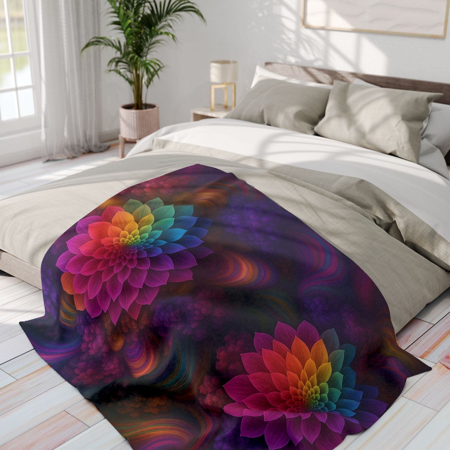 Printify Home Decor Vibrant Floral Arctic Fleece Blanket