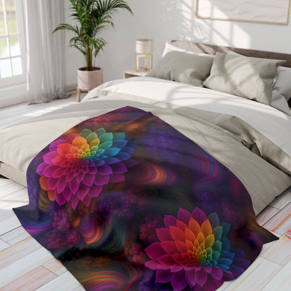 Printify Home Decor Vibrant Floral Arctic Fleece Blanket