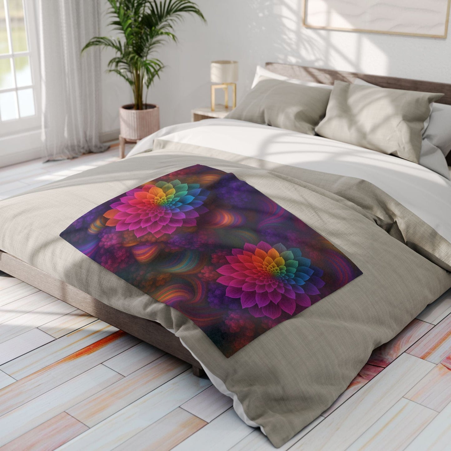 Printify Home Decor Vibrant Floral Arctic Fleece Blanket