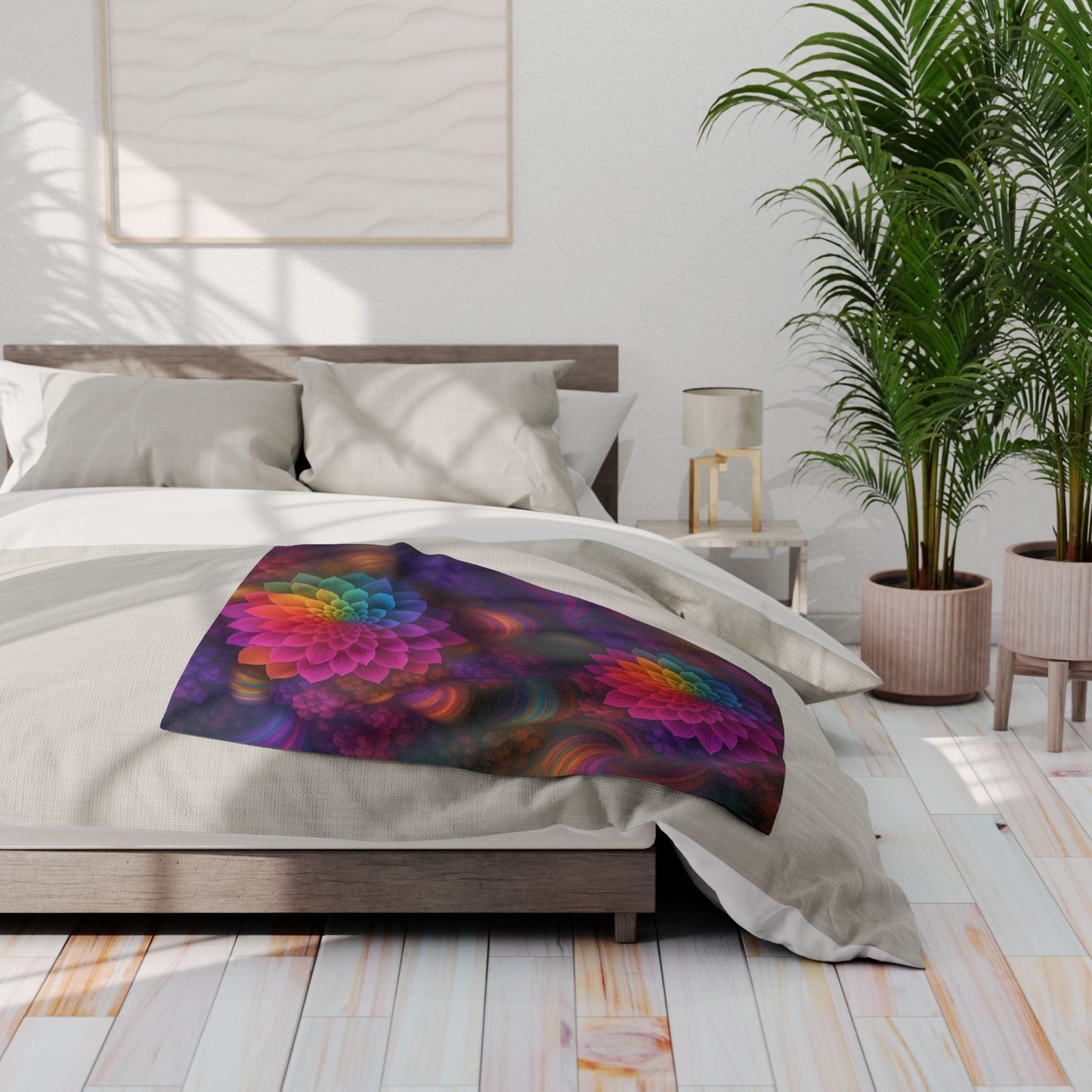 Printify Home Decor Vibrant Floral Arctic Fleece Blanket