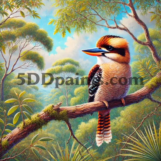 5DDPaints.com arts and crafts kit Vibrant Kookaburra Diamond Painting